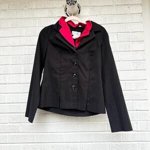 Giorgio Fiorlini Collection Vintage 90's Red Black Pinstripe Blazer